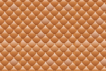 Brown upholstery leather texture withe beads background. Vector illustration.