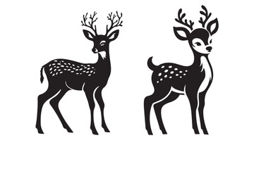 deer vector, deer silhouette, 