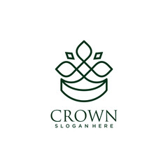 Crown icon vector logo design with creative concept Premium Vector