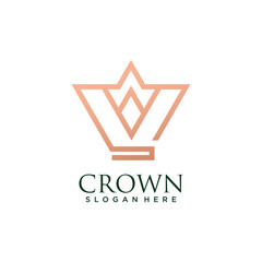 Crown icon vector logo design with creative concept Premium Vector