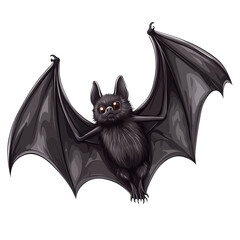 isolated illustration of Halloween black bat 