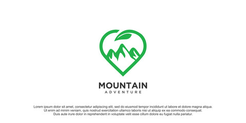 Mountain icon vector logo design with creative concept Premium Vector