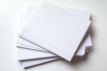 Blank A4 Stacked Paper Mockup isolated created with Generative AI