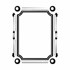 Black and white border frame decor vector art simple line corner decor