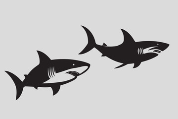 shark cartoon isolated on white