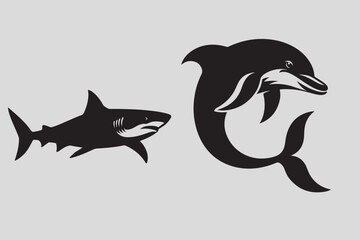 silhouette of a dolphin