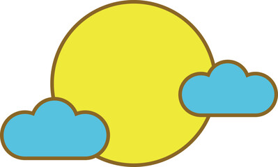 귀여운 달과 구름