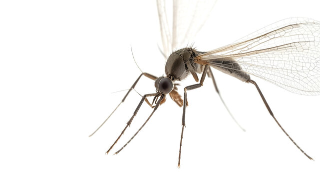 studio photo of mosquito on white background.