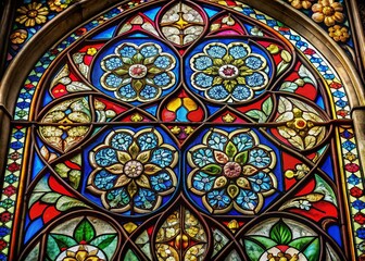 Fototapeta premium Step-by-Step Guide to Creating Beautiful Stained Glass Patterns for Art and Craft Projects