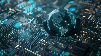 Global computer technology concept