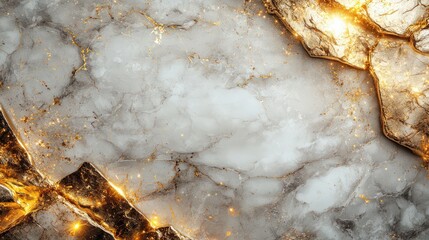 Elegant Golden Structure on Marble Background
