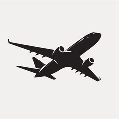 Airplane vector, Airplane silhouette and helicopter