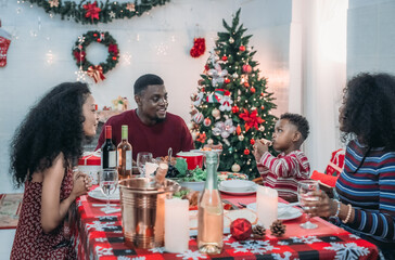 Black Family Christmas Dinner Celebration