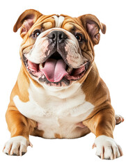 Obraz premium Joyful Bulldog on Isolated White Background