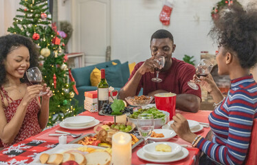 Black Family Christmas Dinner Celebration