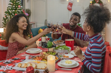 Black Family Christmas Dinner Celebration