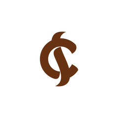 letter cs coffee bean smoke simple logo vector