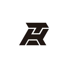 letter thk black simple geometric linked logo vector