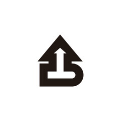 letter d arrow up simple geometric logo vector