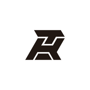 letter thk black simple geometric linked logo vector