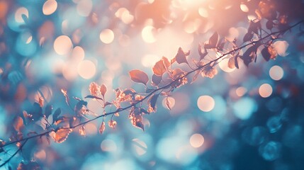 Ethereal Abstract Background of Cool-Toned Bokeh Lights with Organic Shapes