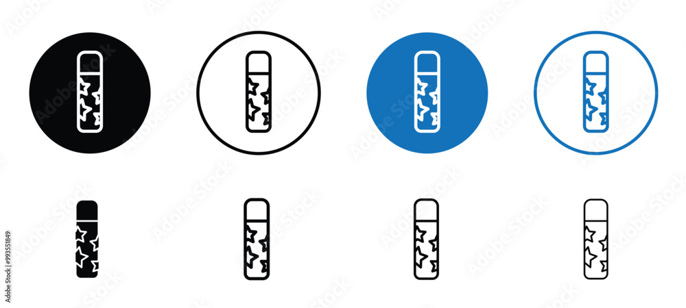 Poster water bottle icon set editable in different styles for web, ui and apps