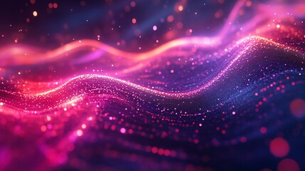 Obraz premium Mesmerizing Abstract 3D Music Visualizer with Colorful Particles and Dynamic Background