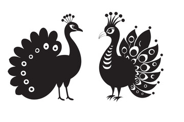 Peacock vector illustration ‍and Bird vector