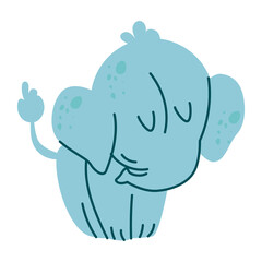 Kawaii animal character elephant isolated