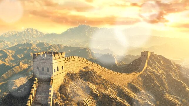 Great Wall of China. seamless looping time-lapse virtual 4k video animation background