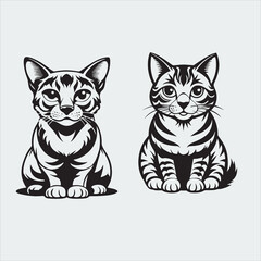  Siamese Cat, Persian Cat, Maine Coon Cat, Bengal Cat, Sphynx Cat. vector