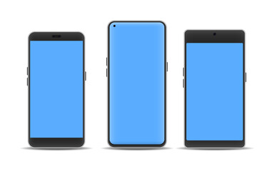 3d Smartphone realistic design 3 style. Vector illustration.