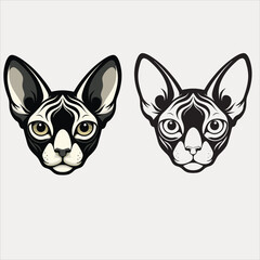  Siamese Cat, Persian Cat, Maine Coon Cat, Bengal Cat, Sphynx Cat. vector