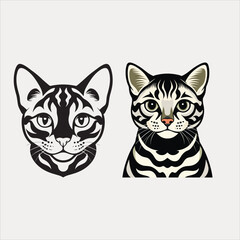  Siamese Cat, Persian Cat, Maine Coon Cat, Bengal Cat, Sphynx Cat. vector