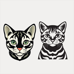 Siamese Cat, Persian Cat, Maine Coon Cat, Bengal Cat, Sphynx Cat. vector