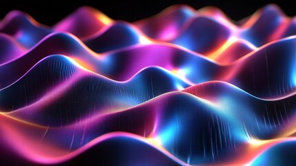Energetic 3D Sound Waves Abstract Pattern in Vibrant Colors - Dynamic Music Background