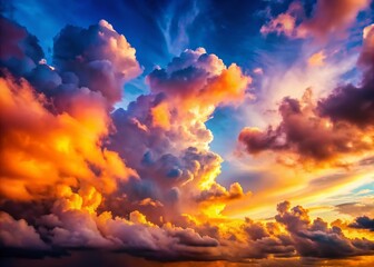 Fototapeta premium Stunning High Resolution Sky Background with Vibrant Colors and Fluffy Clouds for Creative Projects