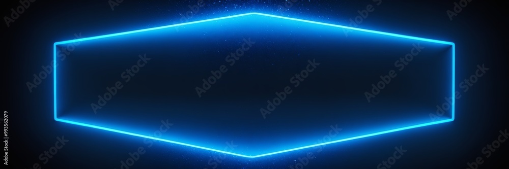 Poster glowing blue neon frame with water splashes creates a dynamic and futuristic visual, blending sharp 