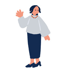 オフィスカジュアルな女性のシンプルでフラットなイラスト
