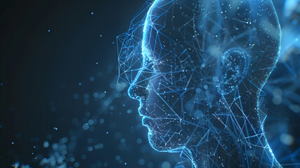 Artificial intelligence concept with neural network visualization, digital brain model, and futuristic data connections representing AI technology and machine learning in innovative science