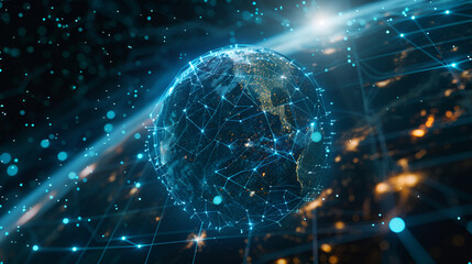 Artificial intelligence concept with neural network visualization, digital brain model, and futuristic data connections representing AI technology and machine learning in innovative science