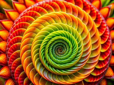 Stunning logarithmic spiral pattern in nature showcasing the beauty of mathematical geometry in life