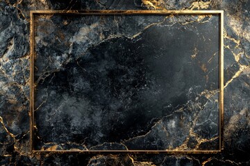 A polished stone background with a gold-trimmed frame, the blank center shimmering subtly in the light.