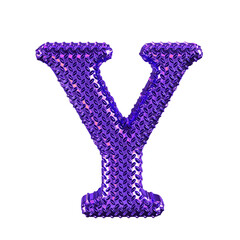 Purple ribbed symbol. letter y