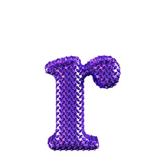 Purple ribbed symbol. letter r