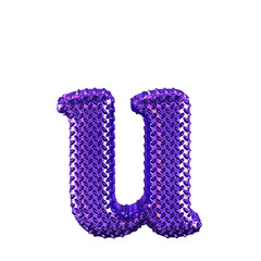 Purple ribbed symbol. letter u