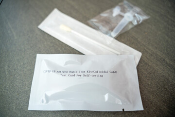 Rapid Antigen Test kit with all needed during swab COVID-19 testing. Coronavirus Self nasal or Home...