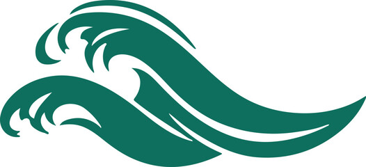 Obraz premium Elegant Vector Waves in Flowing Turquoise Style