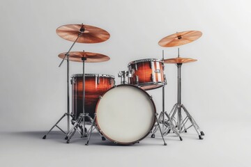 Premium Quality Drum Set Image for Musical Projects and Promotions isolated on White Background