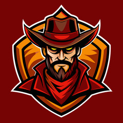 Cowboy mascot esport game logo illustration for sport game team